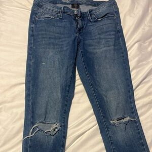 Mossimo Supply Co. Blue Distressed Skinny Jeans